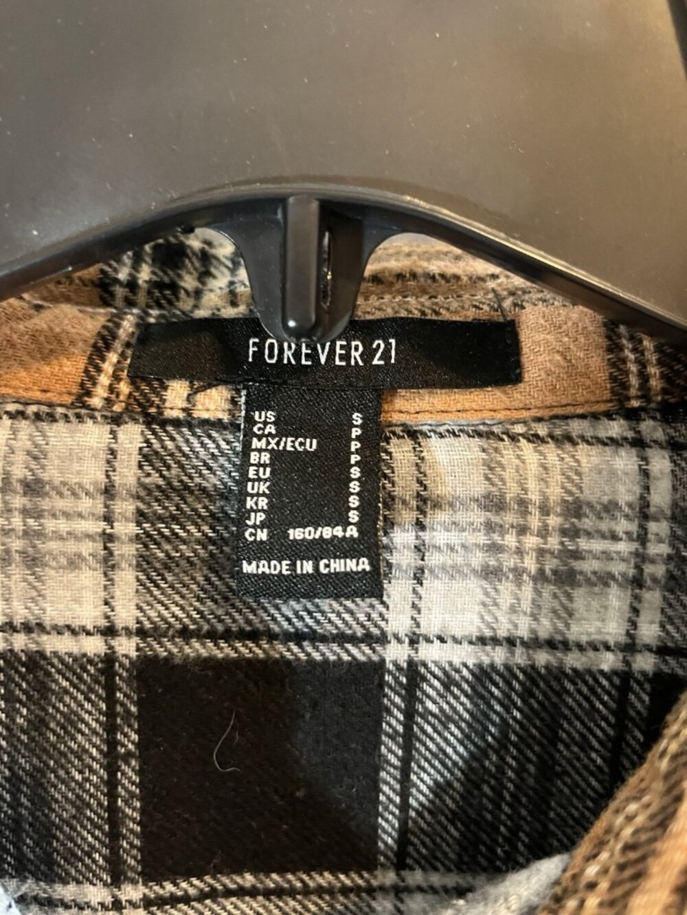 Forever 21 Women’s Small Brown & Black Patchwork Plaid Blouse - Picture 2 of 6
